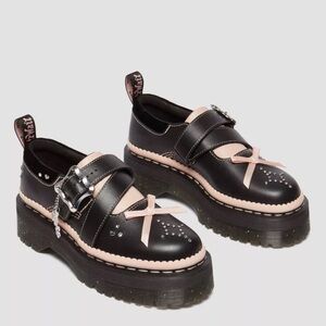 Dr. Martens Kemsley Leather Buckle Platform Shoes - Valentine’s collection